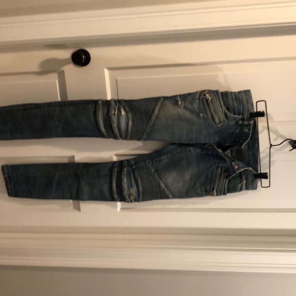 Designer distressed jeans